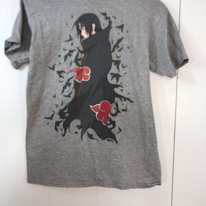 Gray Graphic T-Shirt with Anime Design